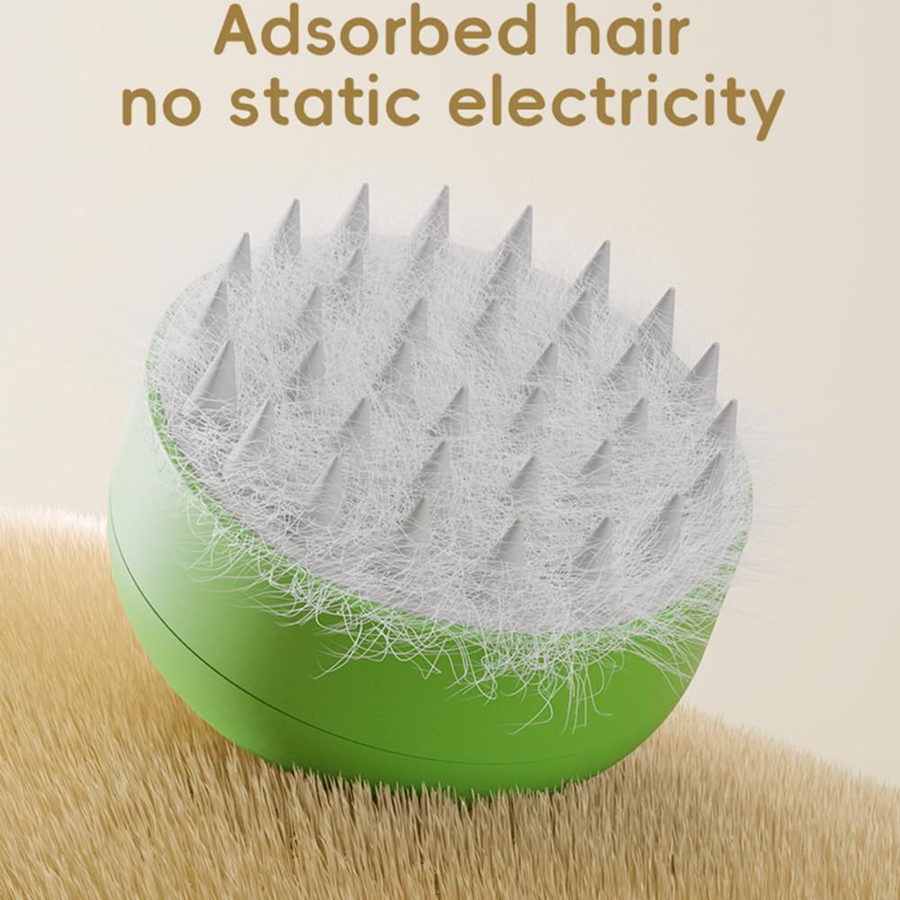 JMT-291786 Rechargeable 3-in-1 Cat Steaming Brush for Hair Removal and Massage, Silicone Design for Cats and Dogs