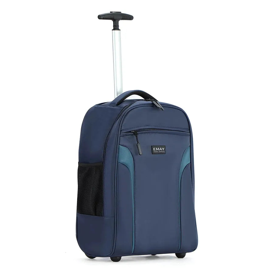 JMT-292426 18 Inch Travel Trolley Laptop Backpack with Wheels for Men - Custom Logo Outdoor Fabric
