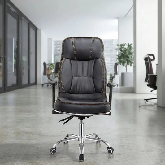 JMT-292618 Contemporary Leather Office Chair for Home Study and Writing, Designed for Comfort and Durability
