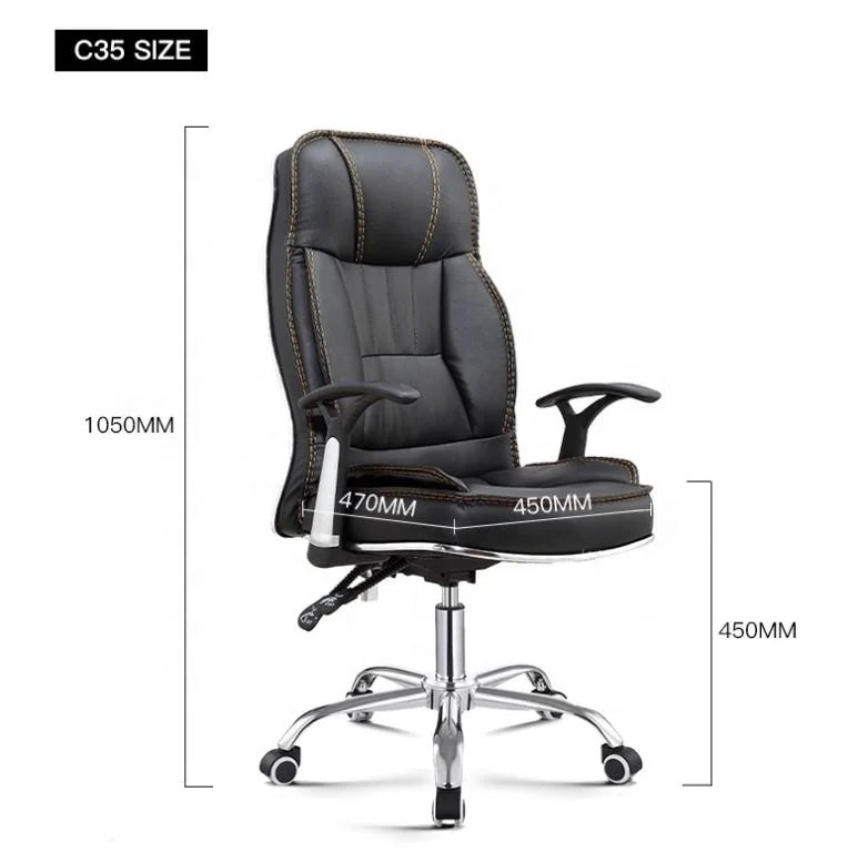 JMT-292618 Contemporary Leather Office Chair for Home Study and Writing, Designed for Comfort and Durability