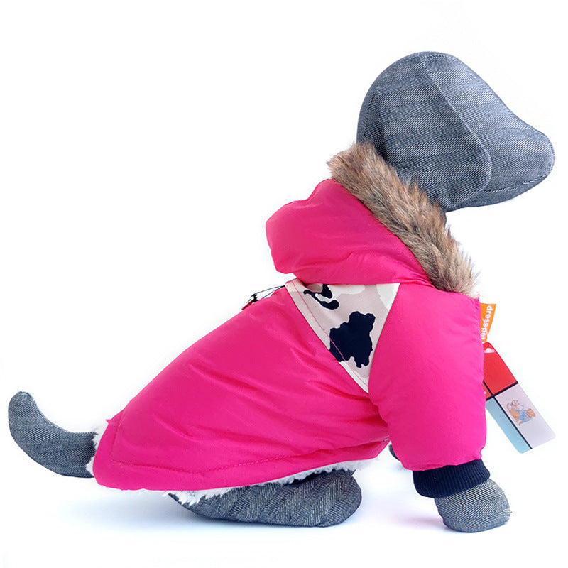 JMT-292618 Warm Cotton Hoodie Vest for Dogs – Two-Legged Plush Jacket for Autumn and Winter