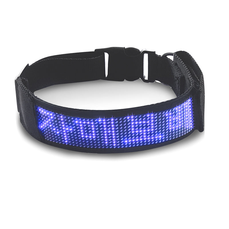 JMT-293514 LED Luminous Pet Collar with Mobile App Control, Multiple Patterns, and Music Rhythm Display