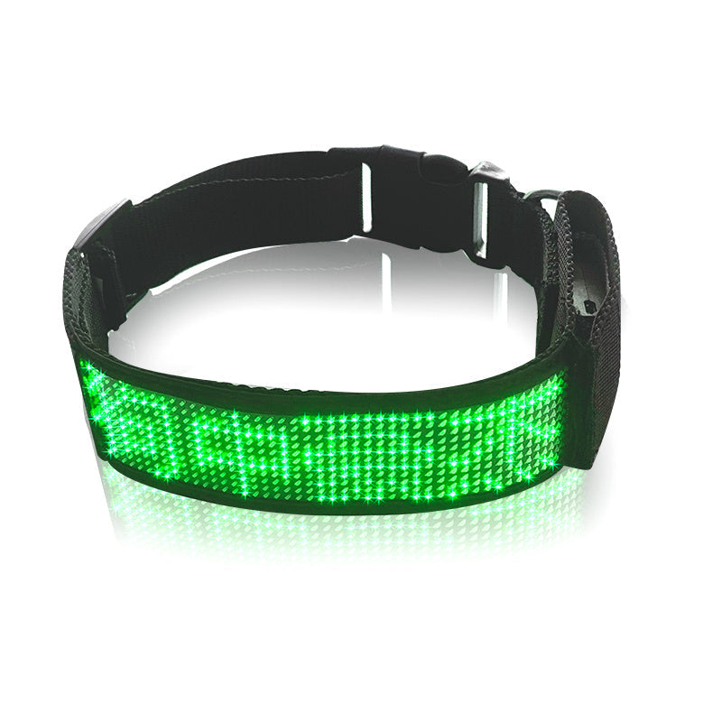 JMT-293514 LED Luminous Pet Collar with Mobile App Control, Multiple Patterns, and Music Rhythm Display