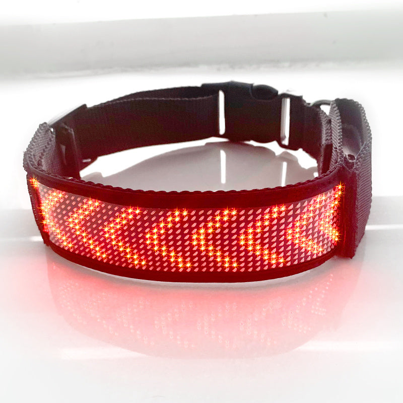 JMT-293514 LED Luminous Pet Collar with Mobile App Control, Multiple Patterns, and Music Rhythm Display