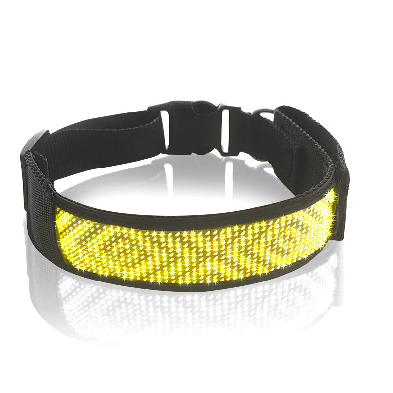 JMT-293514 LED Luminous Pet Collar with Mobile App Control, Multiple Patterns, and Music Rhythm Display