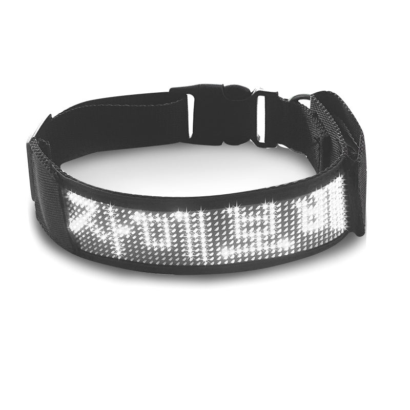 JMT-293514 LED Luminous Pet Collar with Mobile App Control, Multiple Patterns, and Music Rhythm Display