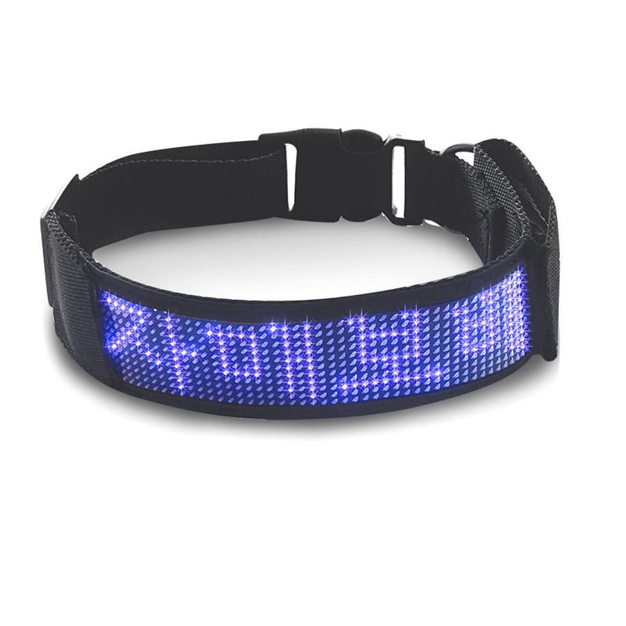 JMT-293514 LED Luminous Pet Collar with Mobile App Control, Multiple Patterns, and Music Rhythm Display