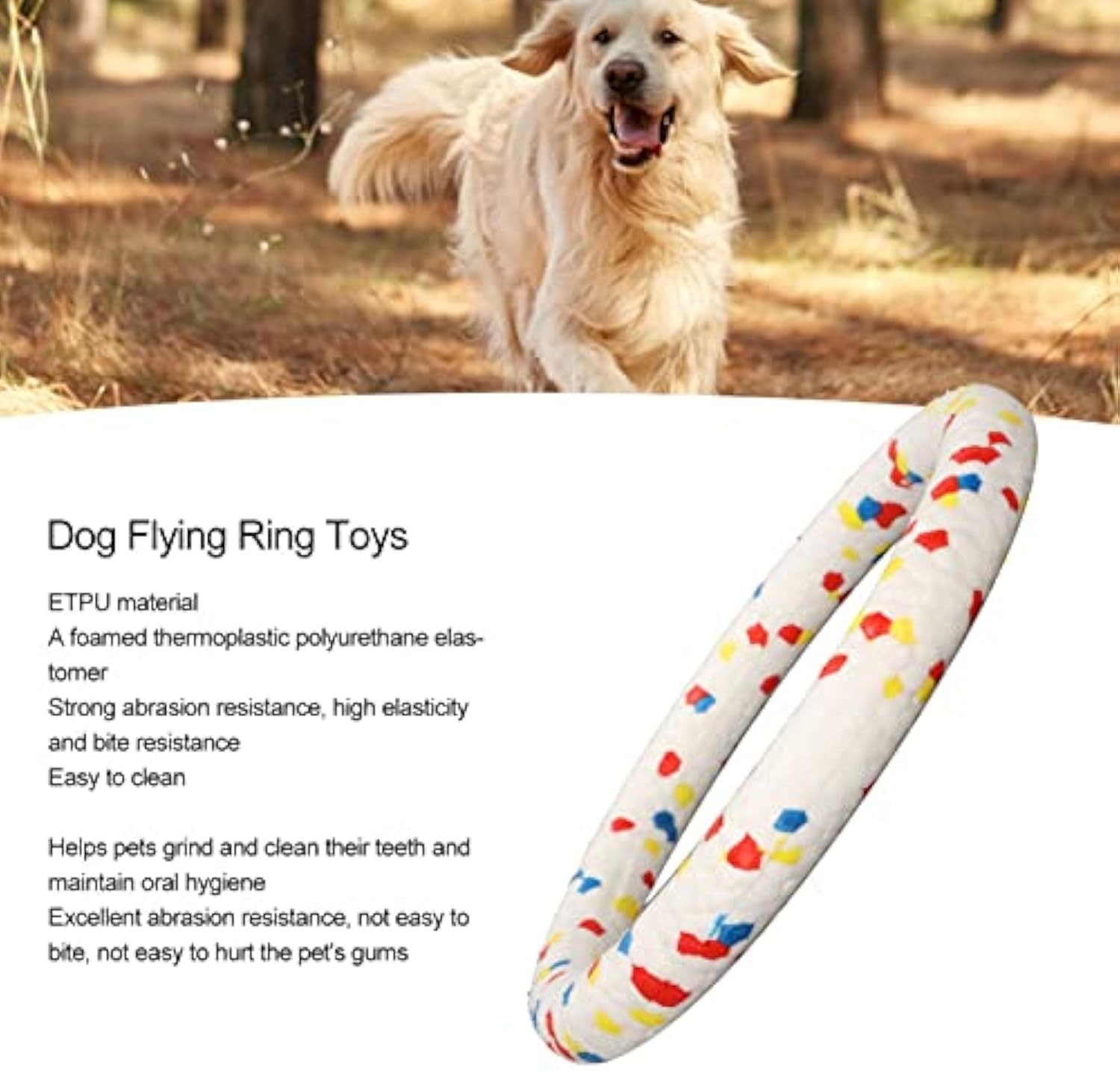 JMT-293834 Interactive Floating Dog Toy Ring - Soft, Durable Chew Ball for Medium & Large Dogs - Promotes Oral Hygiene and Fun Outdoor Play
