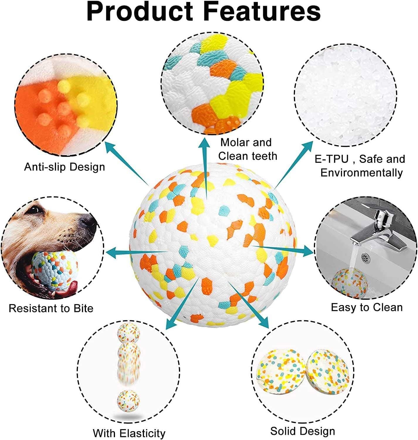 JMT-293834 Interactive Floating Dog Toy Ring - Soft, Durable Chew Ball for Medium & Large Dogs - Promotes Oral Hygiene and Fun Outdoor Play