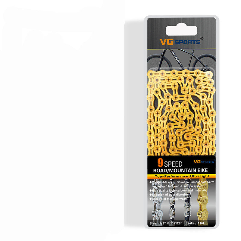 JMT-294538 Golden Colorful Hollow Variable Speed Road Bike Chain