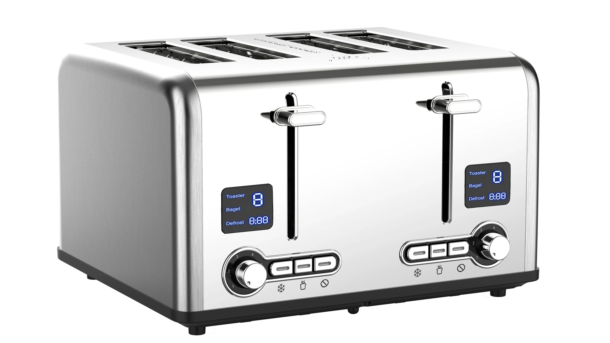 JMT-294666 4-Slice Electric Digital Touch Screen Toaster with Customisable Toasting Levels