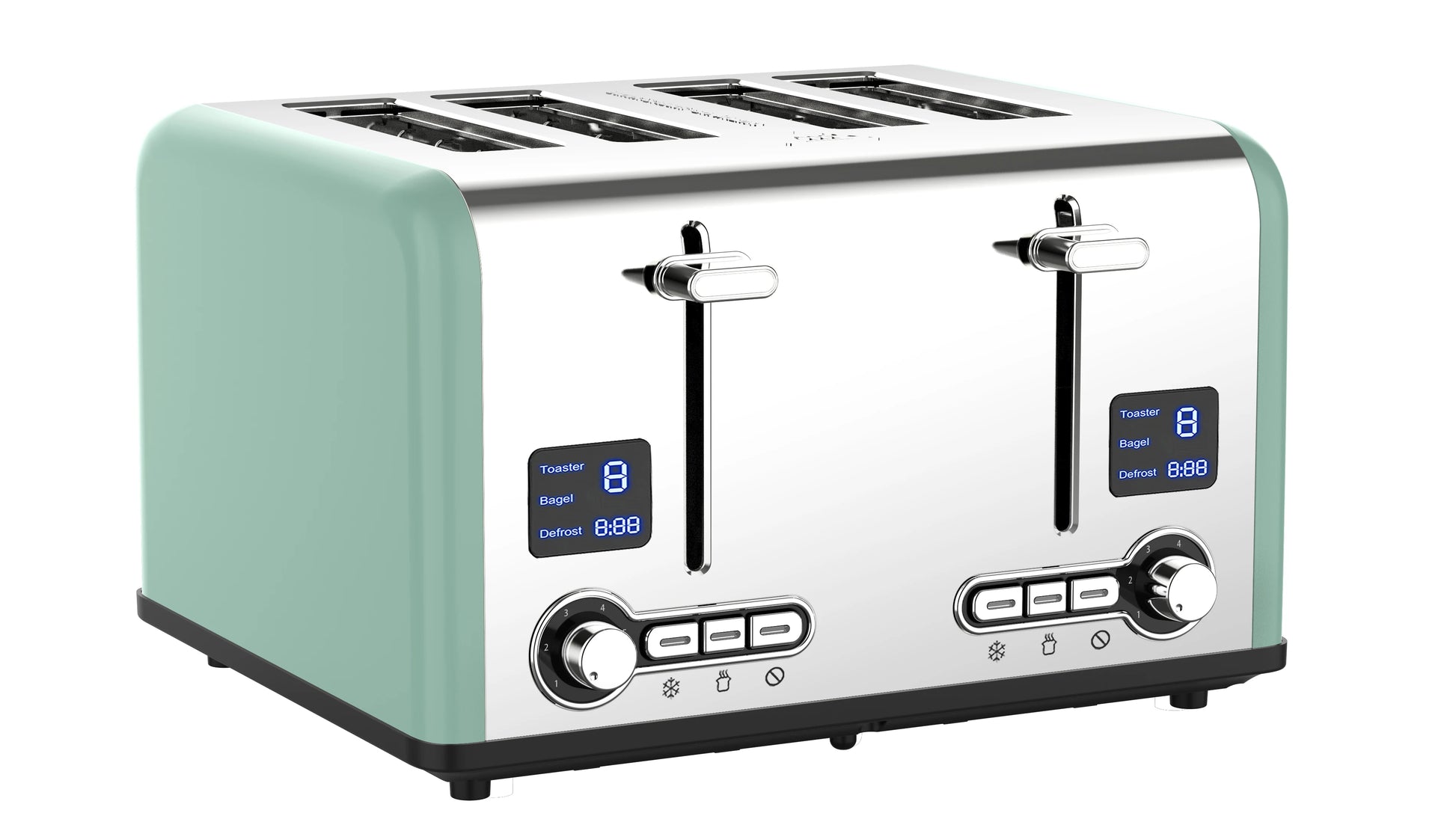 JMT-294666 4-Slice Electric Digital Touch Screen Toaster with Customisable Toasting Levels