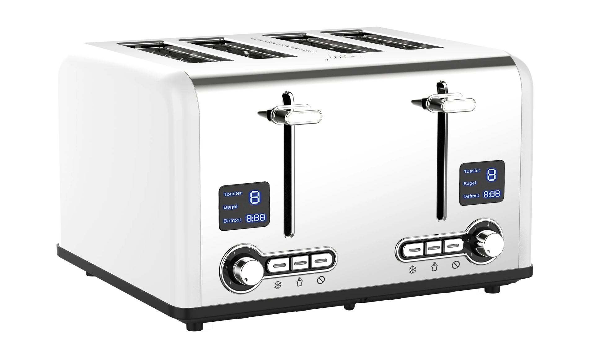 JMT-294666 4-Slice Electric Digital Touch Screen Toaster with Customisable Toasting Levels