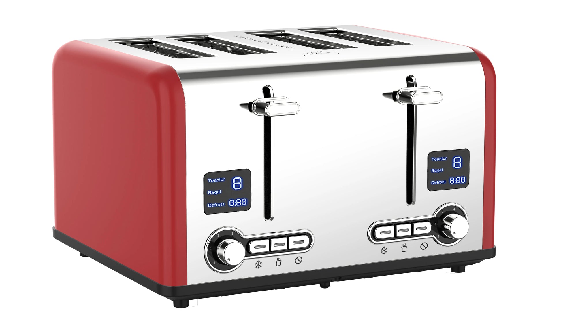 JMT-294666 4-Slice Electric Digital Touch Screen Toaster with Customisable Toasting Levels