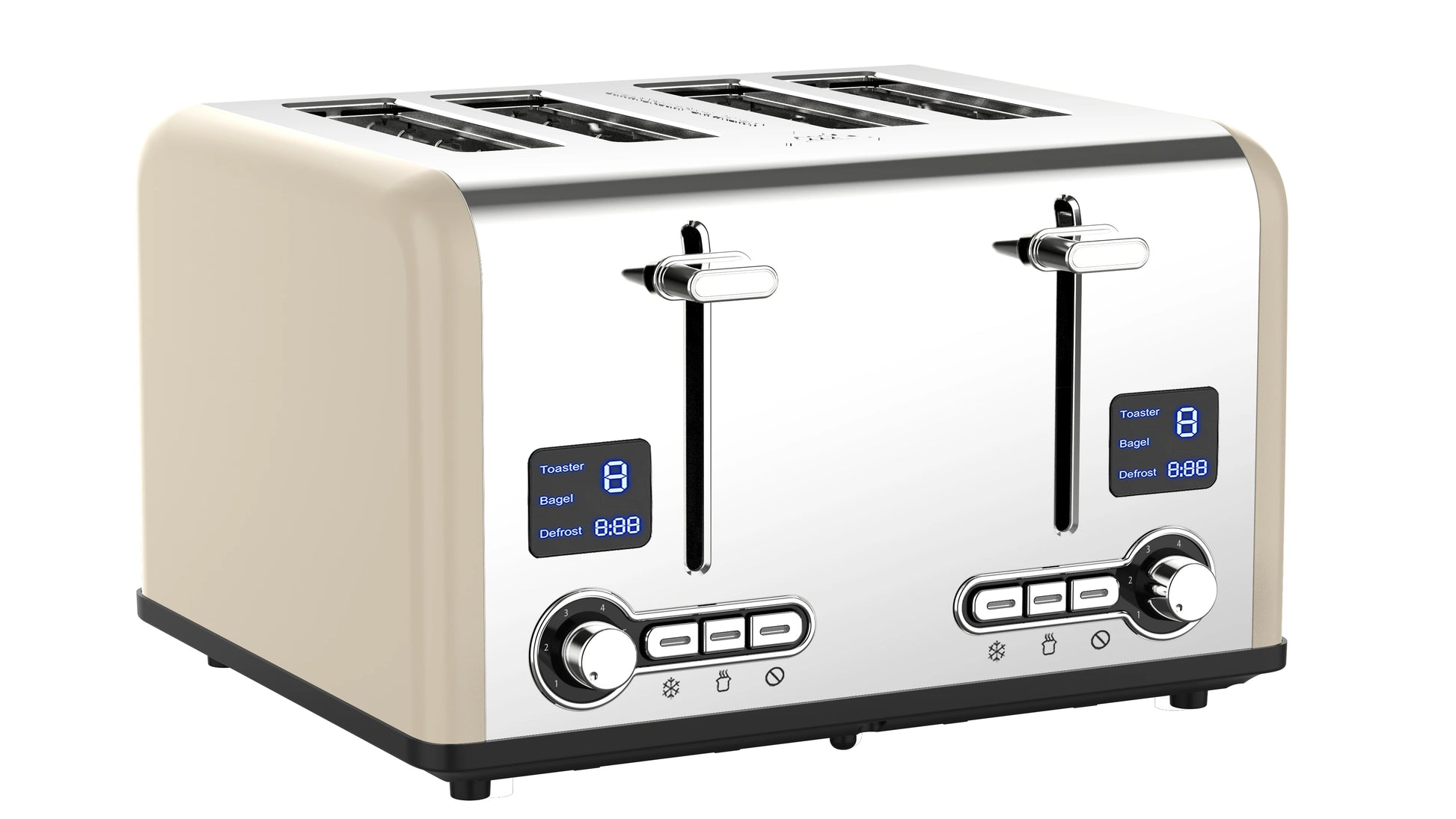 JMT-294666 4-Slice Electric Digital Touch Screen Toaster with Customisable Toasting Levels