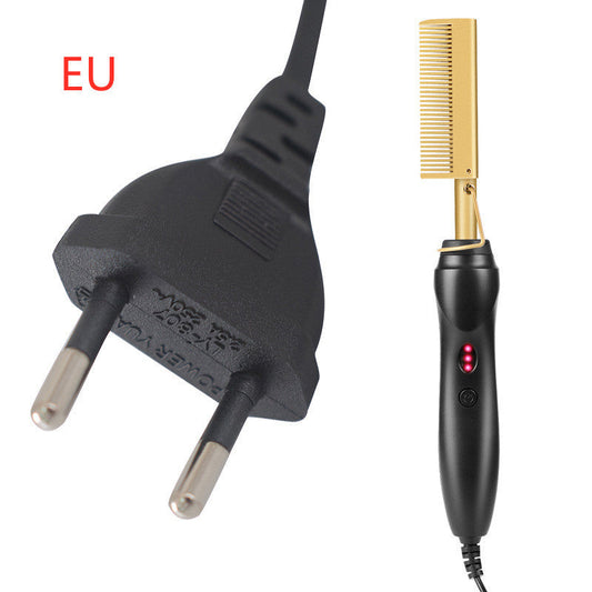 JMT-294986 Electric Curling Comb for Wet and Dry Hair - Adjustable Temperature Ceramic Hot Comb with 360-Degree Rotating Cord