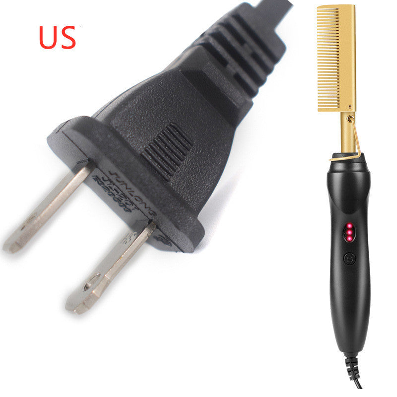 JMT-294986 Electric Curling Comb for Wet and Dry Hair - Adjustable Temperature Ceramic Hot Comb with 360-Degree Rotating Cord