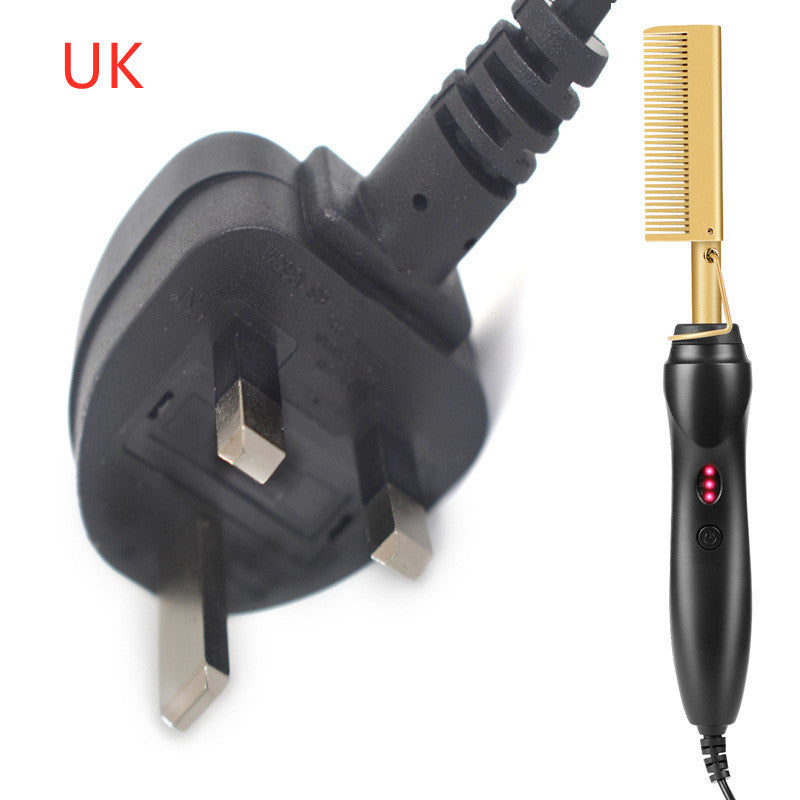 JMT-294986 Electric Curling Comb for Wet and Dry Hair - Adjustable Temperature Ceramic Hot Comb with 360-Degree Rotating Cord