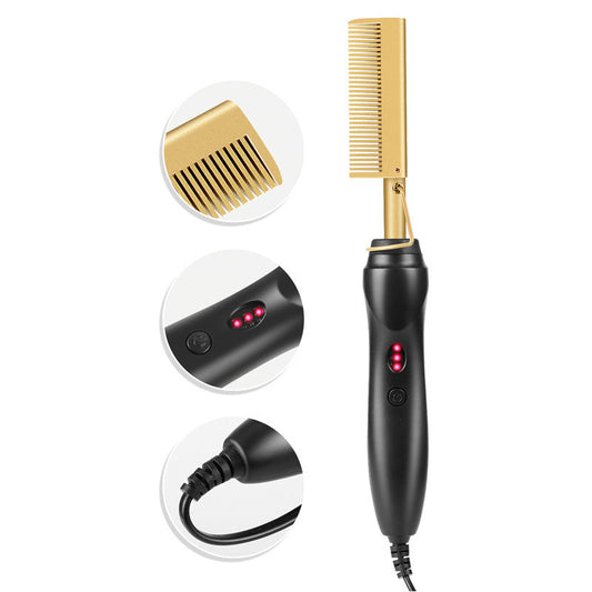 JMT-294986 Electric Curling Comb for Wet and Dry Hair - Adjustable Temperature Ceramic Hot Comb with 360-Degree Rotating Cord
