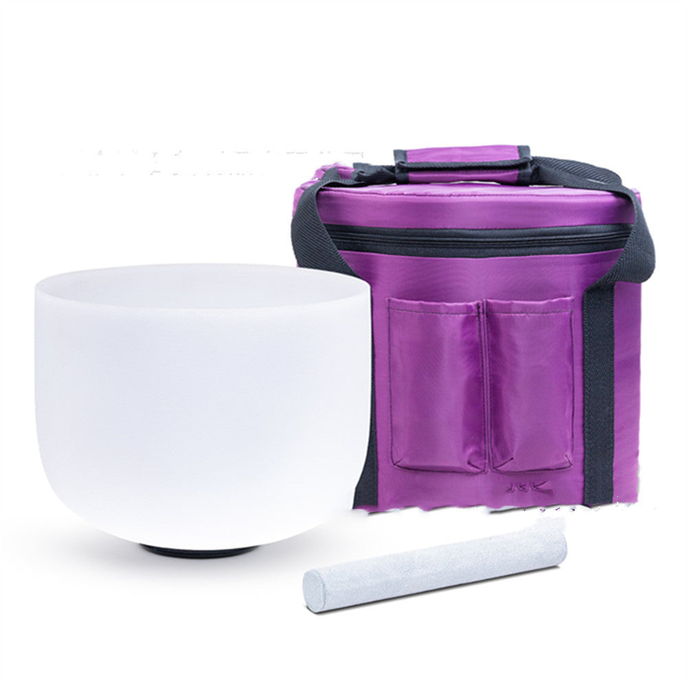 JMT-295178 8-Inch Quartz Sound Bowl for Meditation and Ritual Use with Percussion Rod and Washer