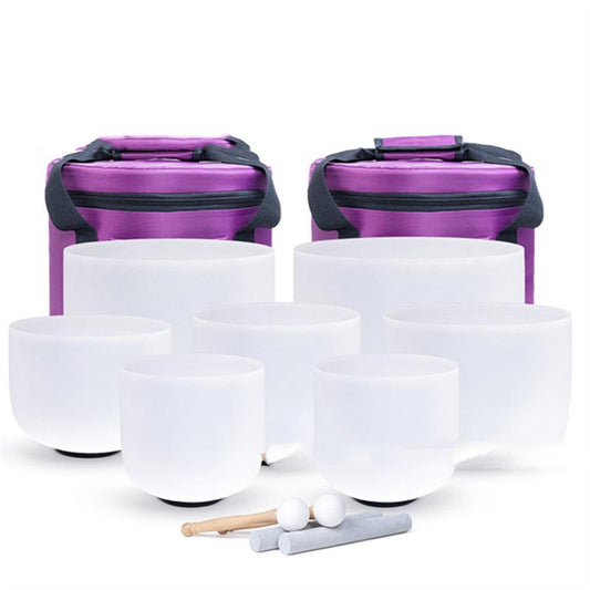 JMT-295178 8-Inch Quartz Sound Bowl for Meditation and Ritual Use with Percussion Rod and Washer