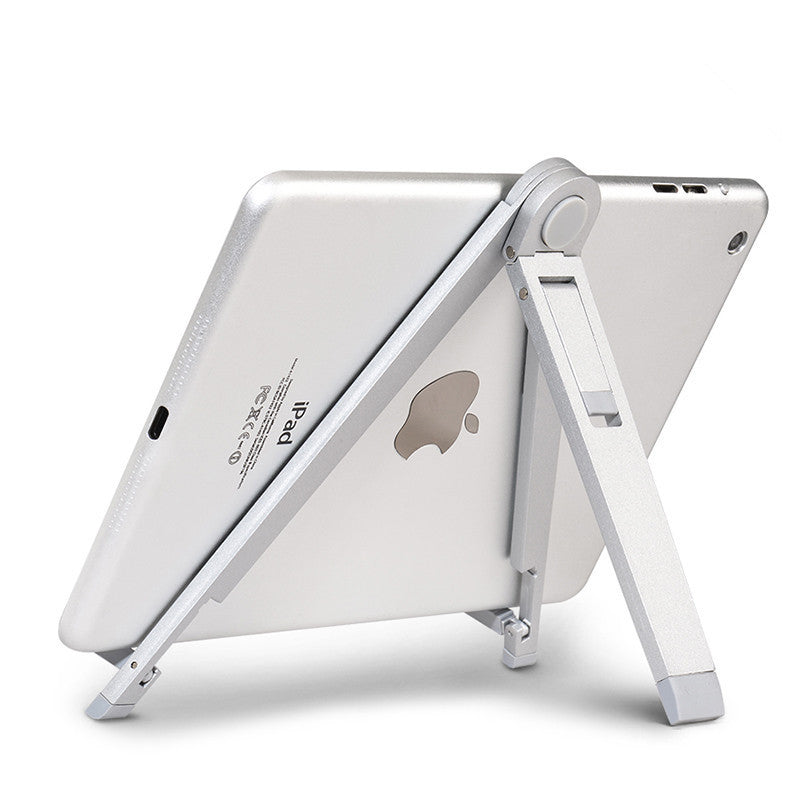 JMT-295178 Universal Adjustable Triangle Stand for Tablet and Mobile Phone - Metal Bracket, Silver Finish