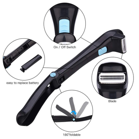 JMT-295242 Folding Electric Body Shaver for Whole Body Hair Removal - Battery Operated