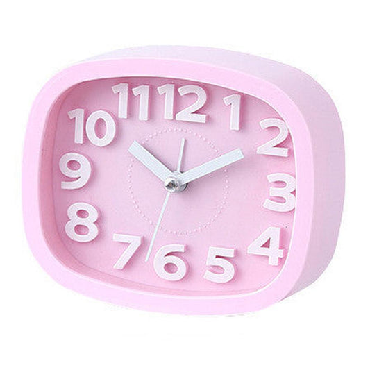 JMT-295498 Battery-Powered Square Alarm Clock for Kids - Colorful Mini Mute Design for Home Décor