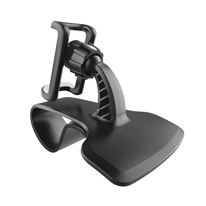 JMT-296010 Adjustable 360-Degree Mobile Phone Holder for Instrument Panels, Black ABS Plastic
