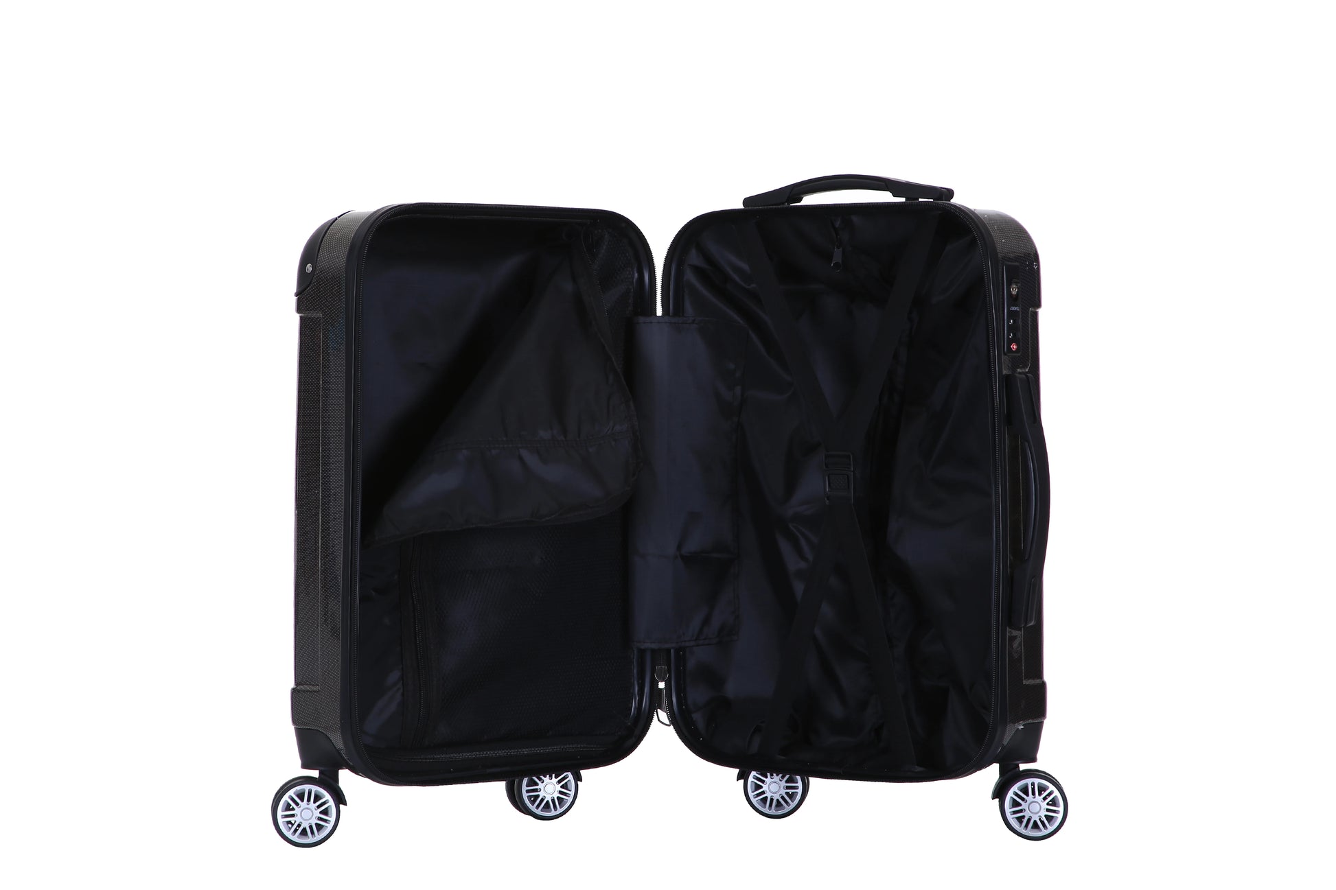 JMT-296202 3-Piece White Trolley Luggage Set with 4 Wheels - ABS and PC Material Travel Bags