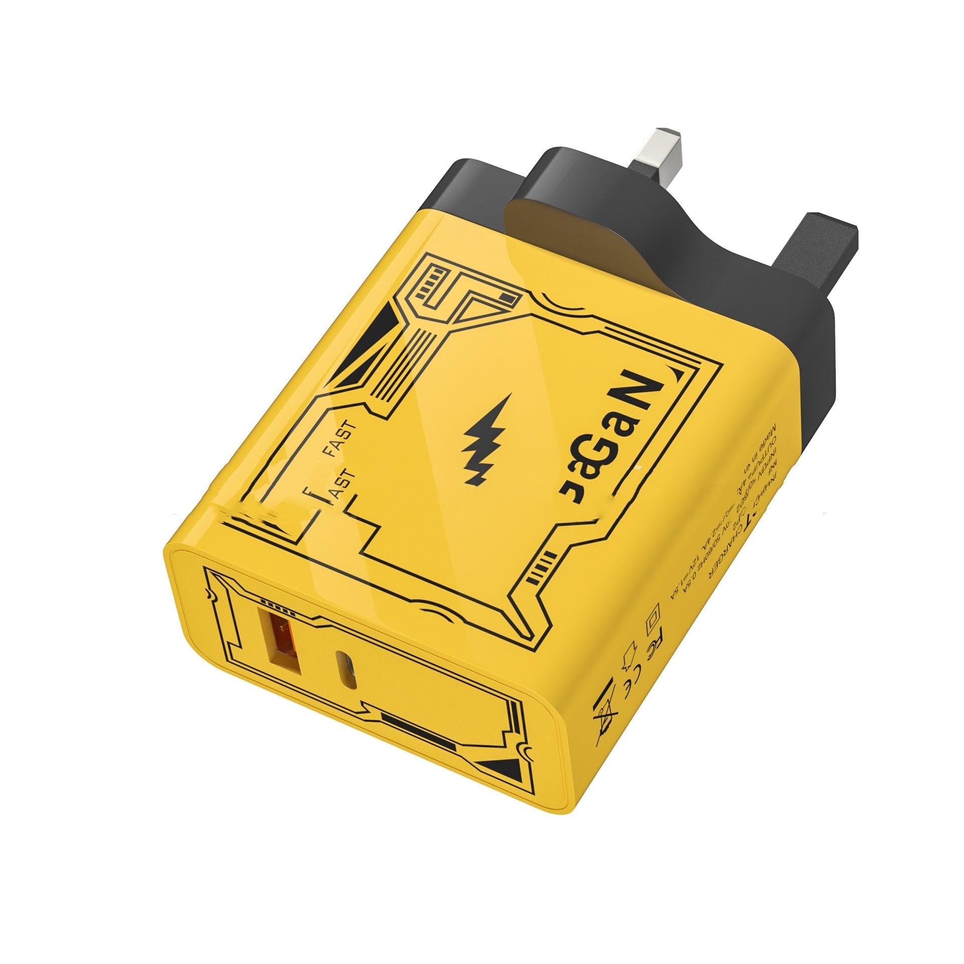 JMT-296330 25W Fast Charge Yellow USB Charger with Common Interface - Compatible with QC30 PD25W Devices