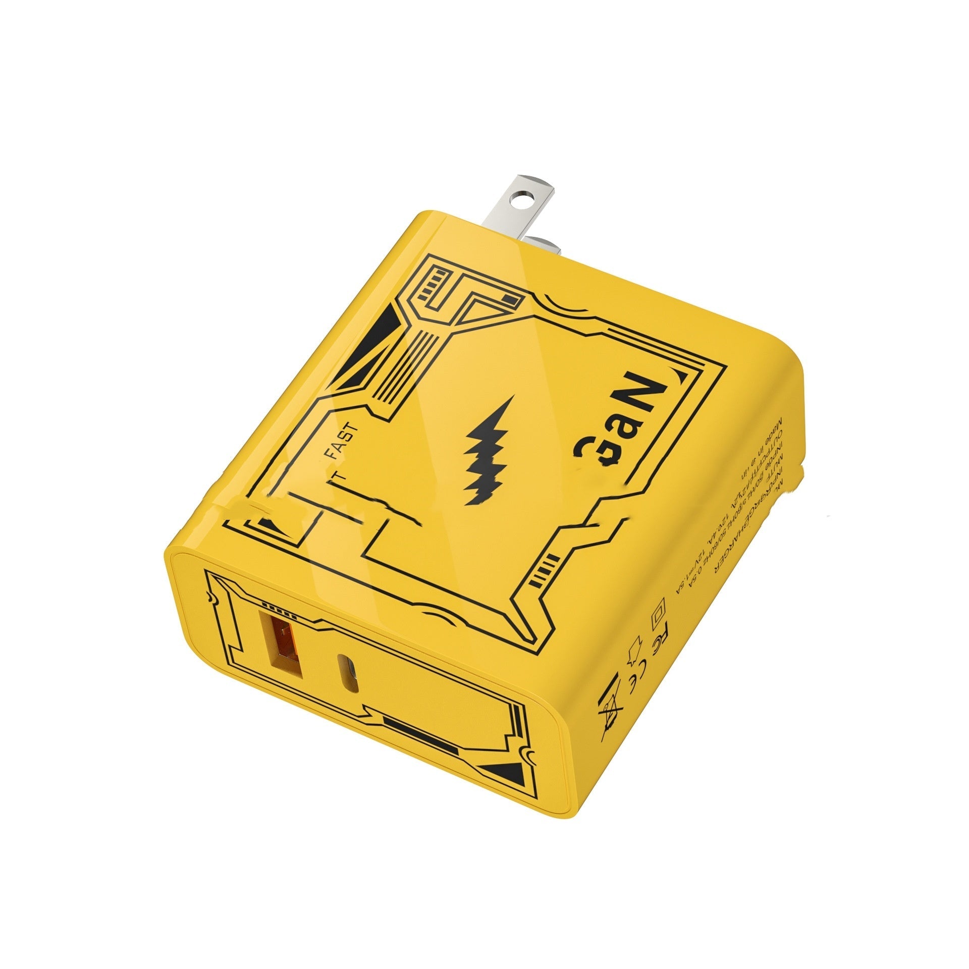 JMT-296330 25W Fast Charge Yellow USB Charger with Common Interface - Compatible with QC30 PD25W Devices