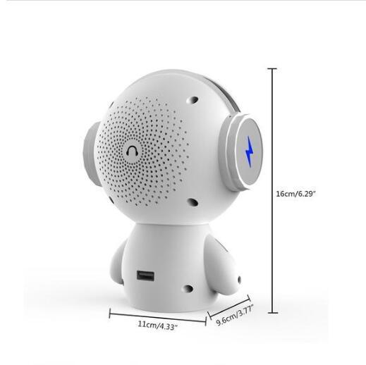JMT-296330 Cute Mini Bluetooth Robot Speaker with 15-Hour Playtime, 5W Output Power, and 16GB Storage