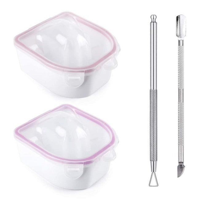 JMT-296458 Double Layer Manicure Tool Set with Nail Soaking Bowl and Removers - Available in Multiple Colors