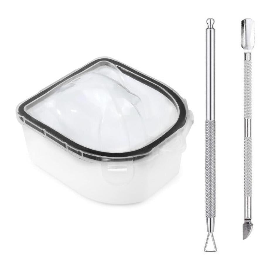 JMT-296458 Double Layer Manicure Tool Set with Nail Soaking Bowl and Removers - Available in Multiple Colors