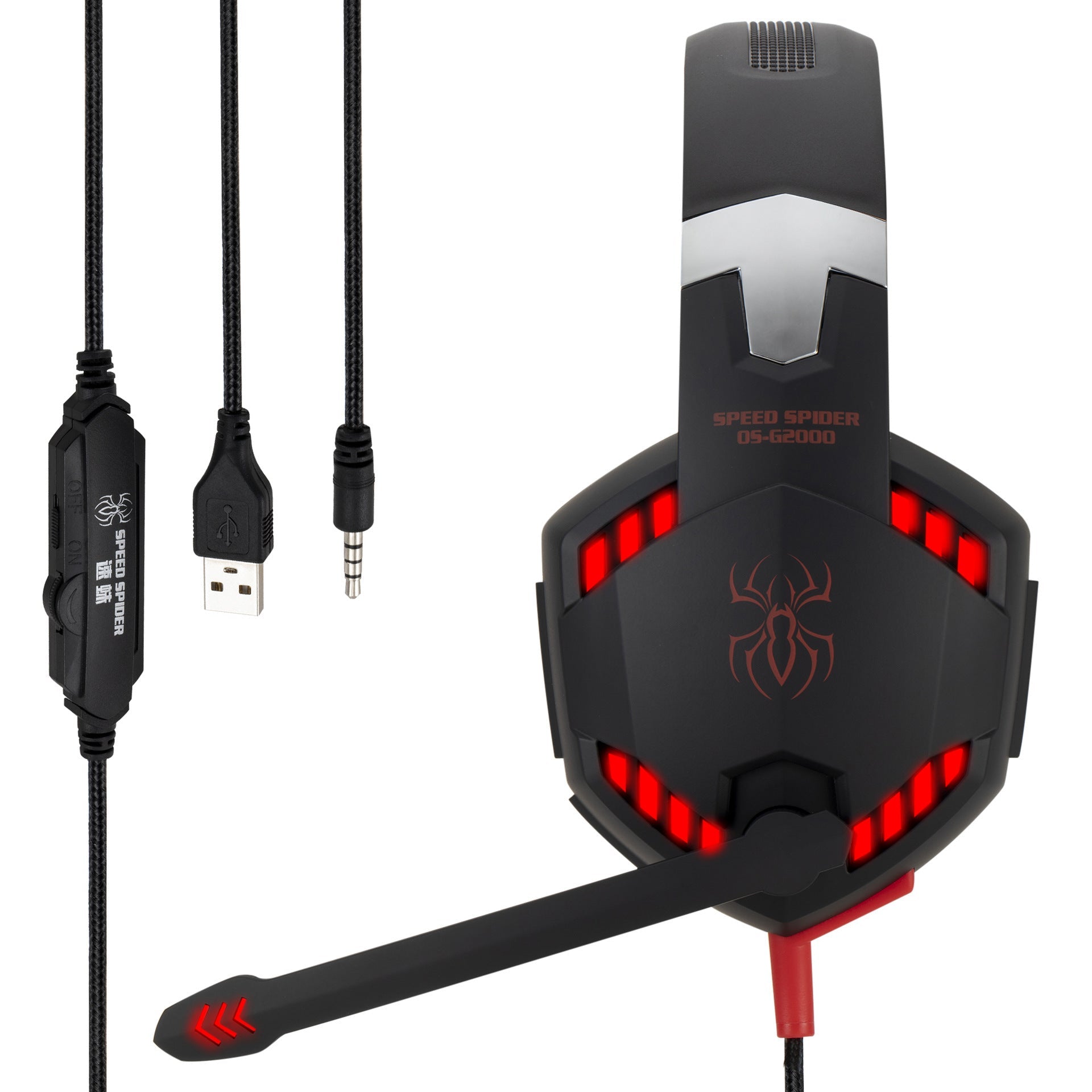 JMT-296650 Speed Spider G2000 Earphones with 3.5mm Plug, 20-20,000 Hz Frequency Response, 32 Ohm Impedance, 105dB Sensitivity, 2m Cable