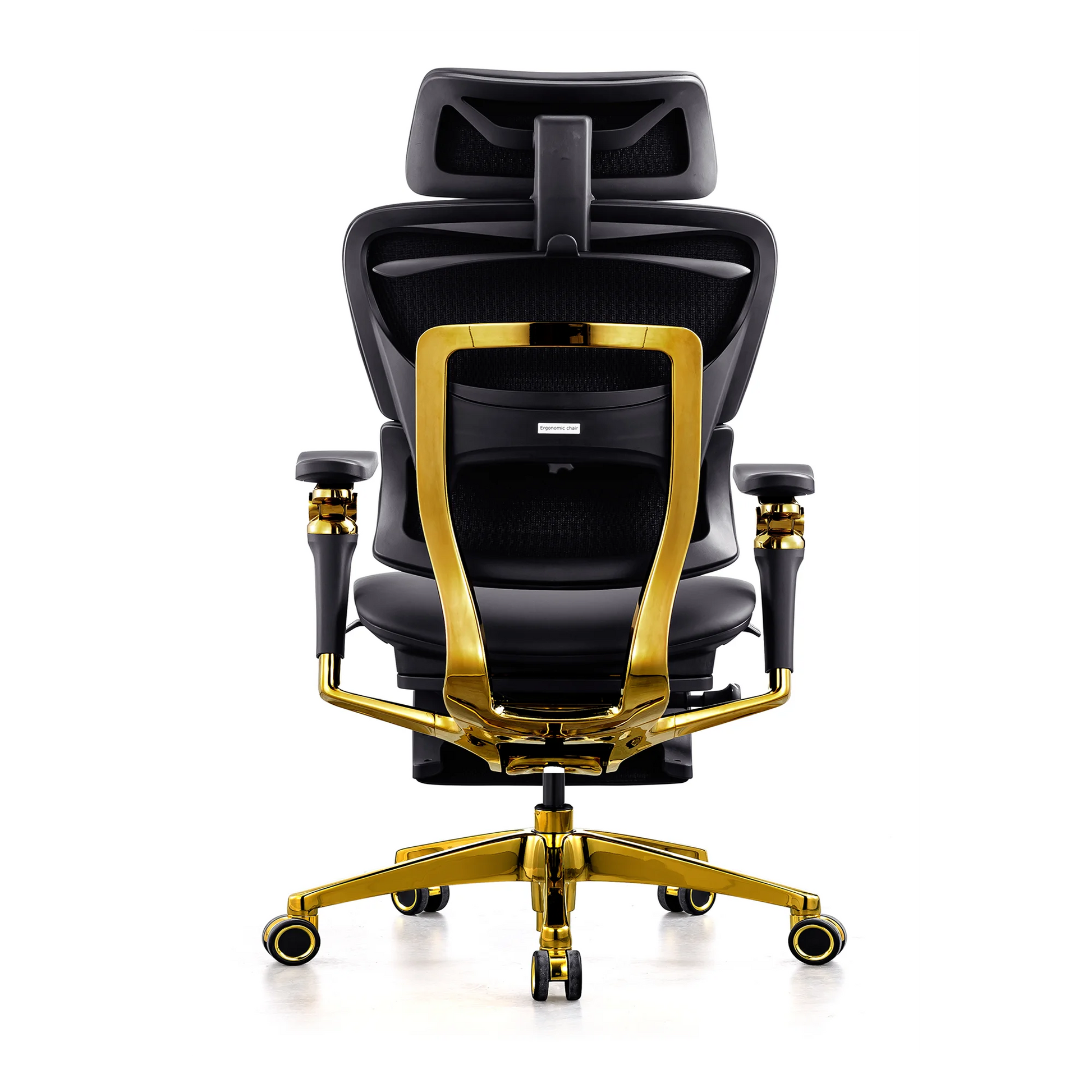JMT-296906 Ergonomic Genuine Leather Office Chair with Swivel Feature and 7D Armrests