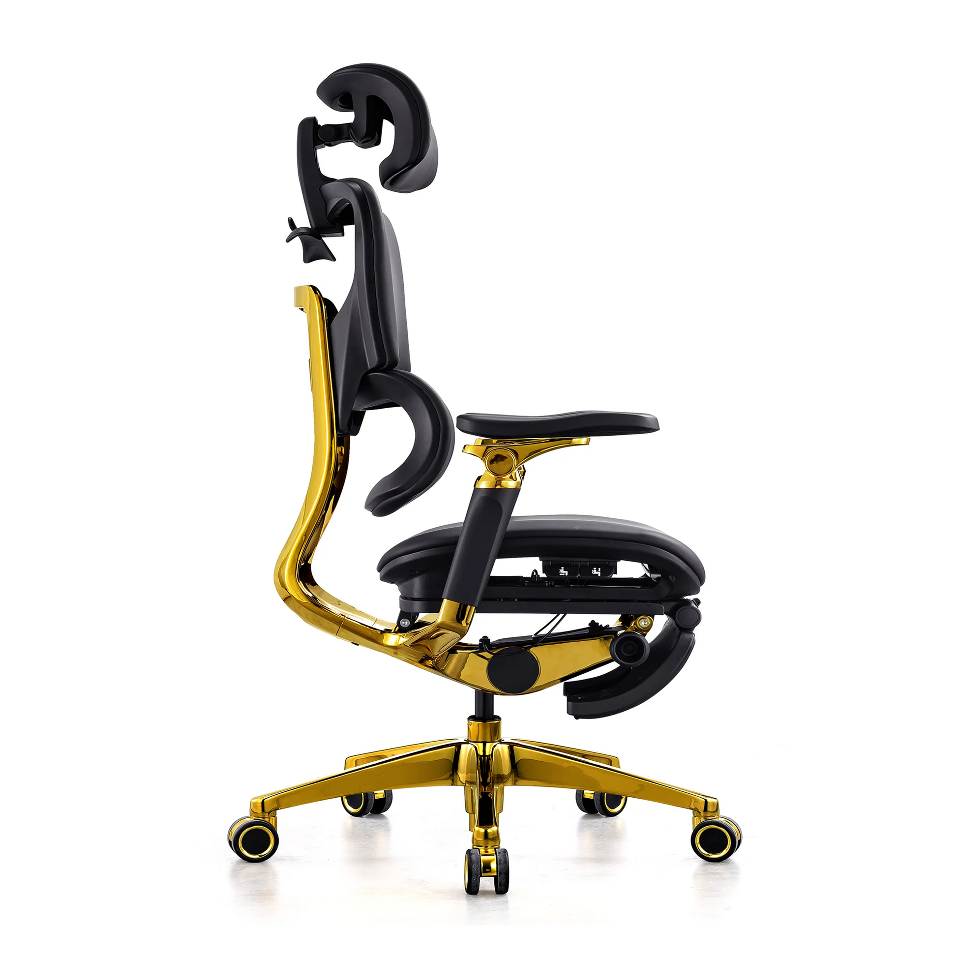 JMT-296906 Ergonomic Genuine Leather Office Chair with Swivel Feature and 7D Armrests