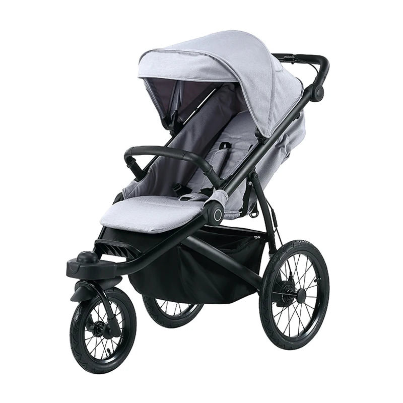 JMT-297162 Lightweight Foldable 3-Wheel Jogger Stroller with Rain Cover for Newborns