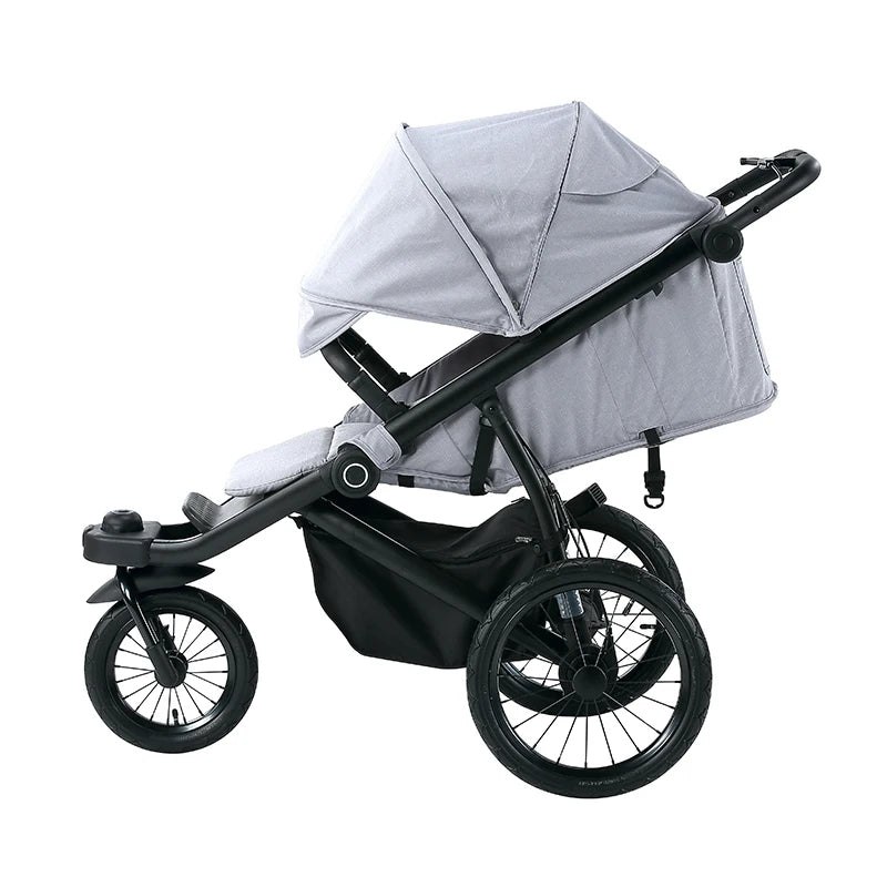 JMT-297162 Lightweight Foldable 3-Wheel Jogger Stroller with Rain Cover for Newborns