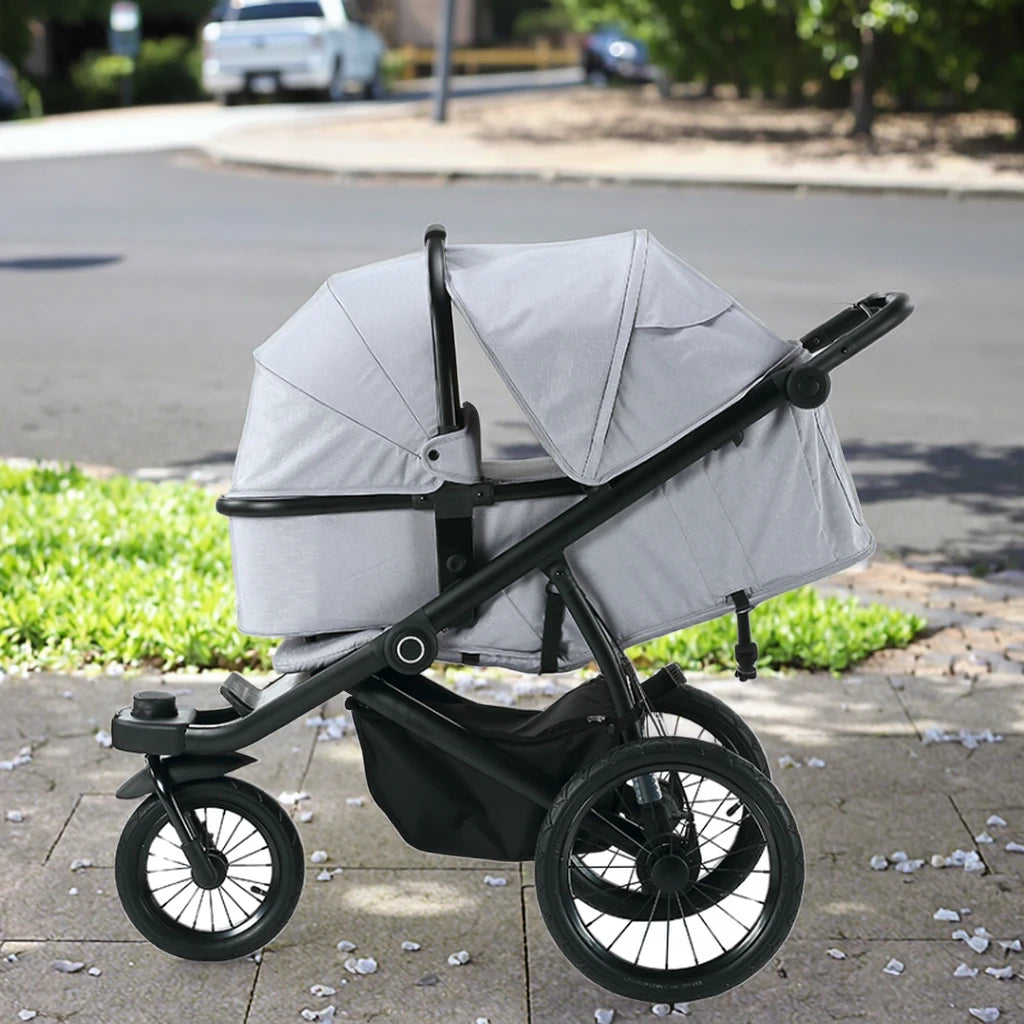 JMT-297162 Lightweight Foldable 3-Wheel Jogger Stroller with Rain Cover for Newborns