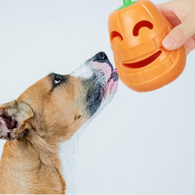 JMT-297290 Indestructible Pumpkin-Shaped Chew Toy for Aggressive Dogs - Durable TPR Material Interactive Playtime