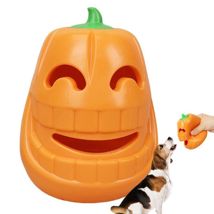 JMT-297290 Indestructible Pumpkin-Shaped Chew Toy for Aggressive Dogs - Durable TPR Material Interactive Playtime