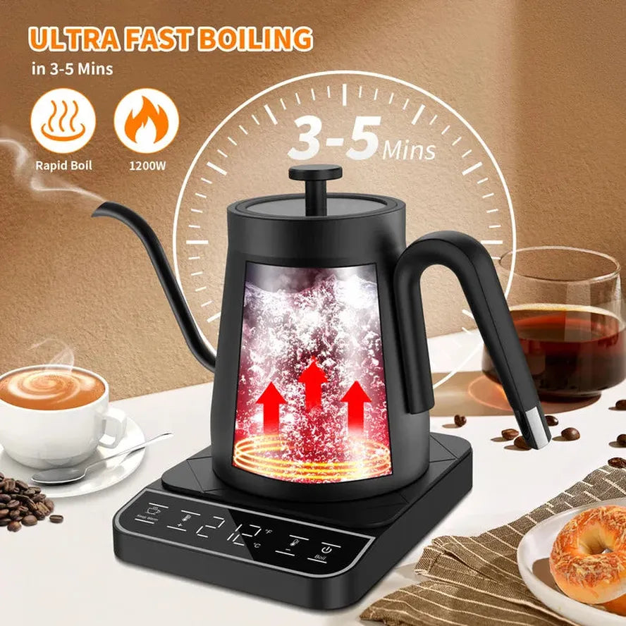 JMT-297418 Smart Gooseneck Electric Kettle for Precision Brewing - Mini Coffee and Tea Water Boiler