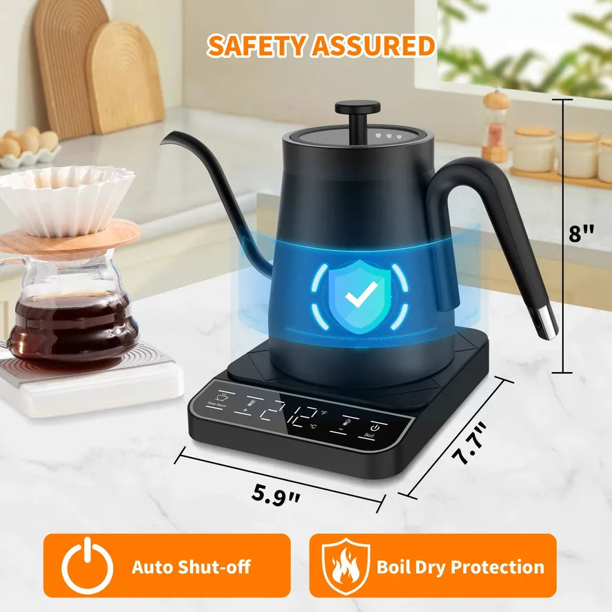 JMT-297418 Smart Gooseneck Electric Kettle for Precision Brewing - Mini Coffee and Tea Water Boiler