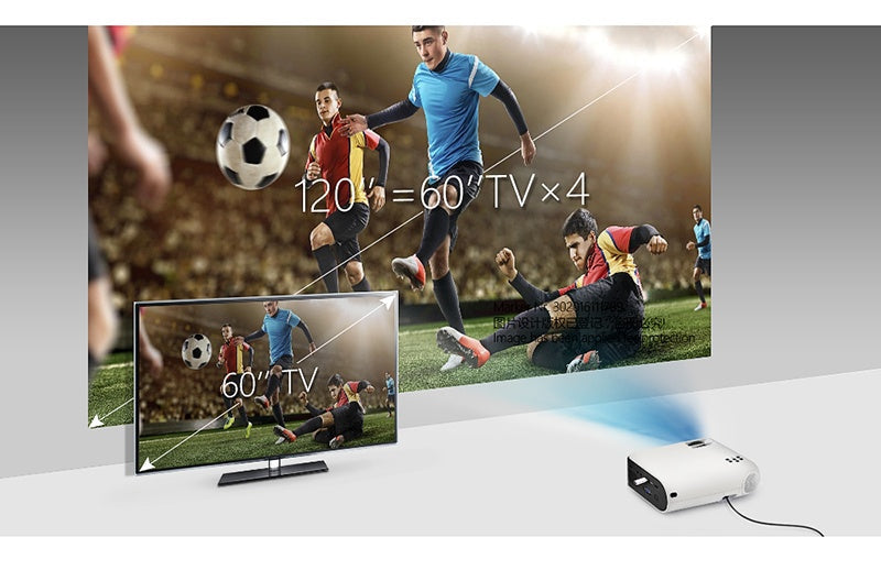 JMT-297482 HD 1080p Wireless Projector with USB, HDMI, and VGA Inputs for Mobile Devices