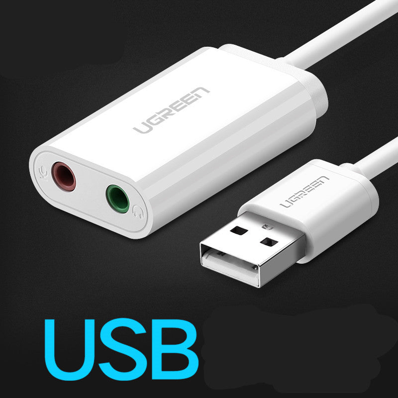 JMT-297610 USB External Sound Card with 3.5mm Headphone Connector - Black/White