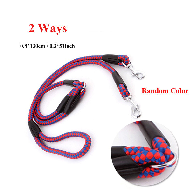 JMT-297802 Three-Way Pet Leash with 8mm Diameter Polyester Traction Belt