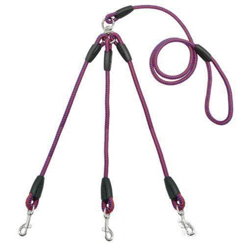 JMT-297802 Three-Way Pet Leash with 8mm Diameter Polyester Traction Belt