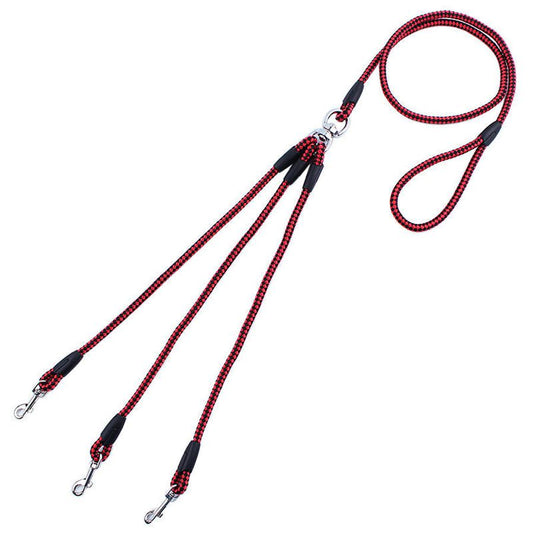 JMT-297802 Three-Way Pet Leash with 8mm Diameter Polyester Traction Belt
